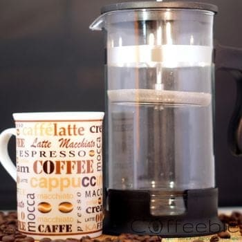 cup of coffee with french press