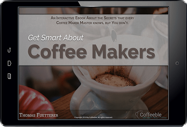 coffeeble get smart about coffee makers ebook in display of tablet