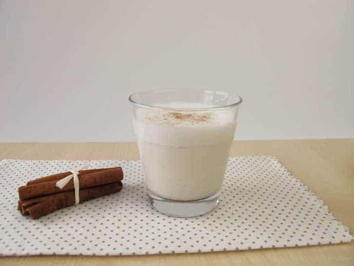 a glass of frothed milk