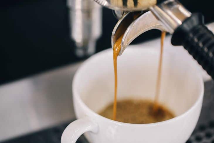 Espresso Machine Pour White Cup